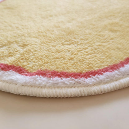 Flower Shaped Area Rug, Soft Floral Washable Round Rug - 39.4" Yellow