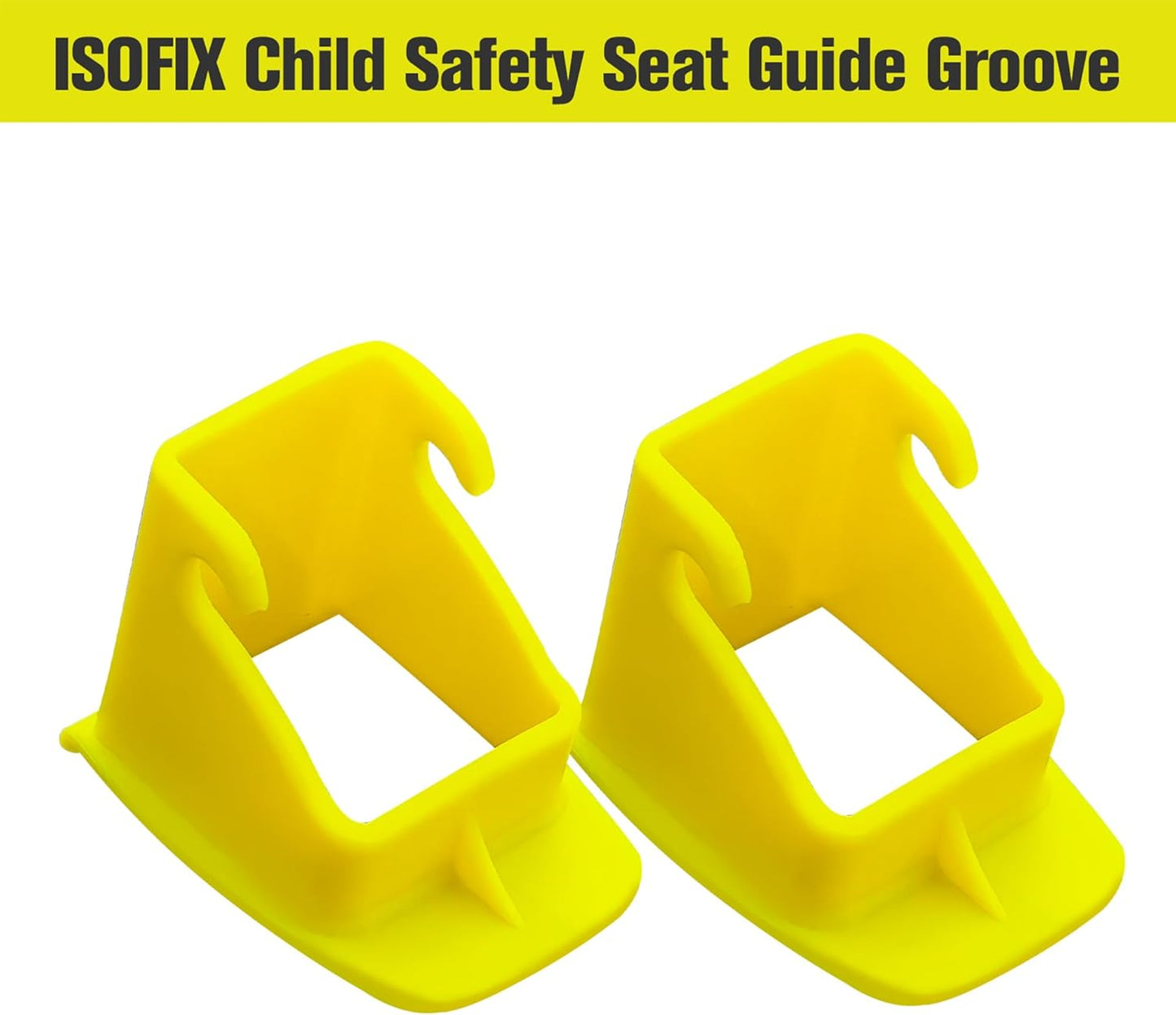 ISOFIX Interface Belt Latch Guide, 2 Pcs Car Seat ISOFIX Interface Buckle Fixed Guide Groove Car Seat Bracket Connector, Yellow