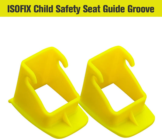 ISOFIX Interface Belt Latch Guide, 2 Pcs Car Seat ISOFIX Interface Buckle Fixed Guide Groove Car Seat Bracket Connector, Yellow