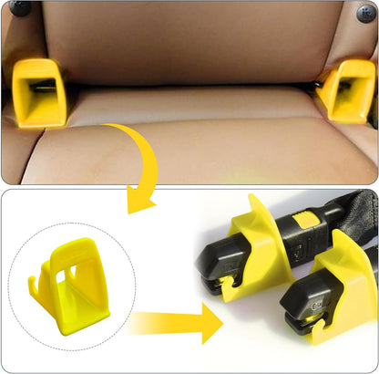 ISOFIX Interface Belt Latch Guide, 2 Pcs Car Seat ISOFIX Interface Buckle Fixed Guide Groove Car Seat Bracket Connector, Yellow