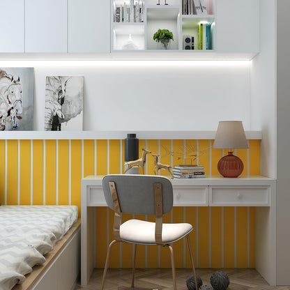 Yellow Wallpaper Border Peel and Stick Mirror Frame Border Removable Waterproof Wallpaper Trim for Bathroom Kids Bedroom Bulletin Board Yellow Sticker for Bulletin Board Decoration 3"X236"