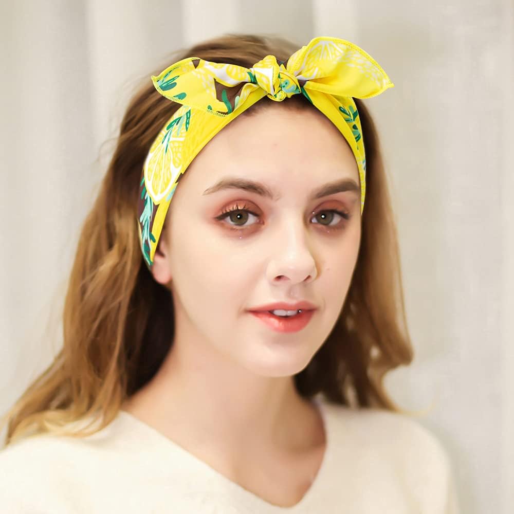 Cute Bandana for Women Fruits Printed Square Hair Scarf Headband Summer Accessories Lovely Neckerchief