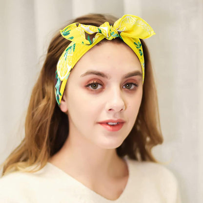 Cute Bandana for Women Fruits Printed Square Hair Scarf Headband Summer Accessories Lovely Neckerchief