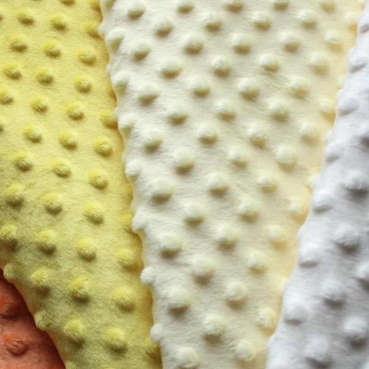 Minky Dot Fabric by The Yard DIY Making Supplies 1 Yard x 62 Inch Quilting Patchwork Cushions Plush Fleece Fabric Minky Fabric for Blanket, Pillow Covers, Clothing Making,Sewing(Yellow, 1 Yard)
