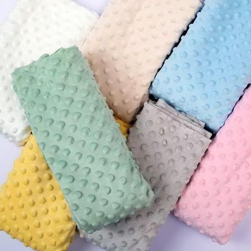 Minky Dot Fabric by The Yard DIY Making Supplies 1 Yard x 62 Inch Quilting Patchwork Cushions Plush Fleece Fabric Minky Fabric for Blanket, Pillow Covers, Clothing Making,Sewing(Yellow, 1 Yard)