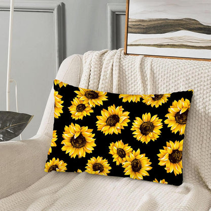 Satin Pillowcase for Hair and Skin,Abstract Yellow Sunflowers Silk Pillowcase with Hidden Zipper Soft Breathable Smooth Cooling Pillow Cover 1 Pack Queen Size for Bedroom Sofa 20”x30”