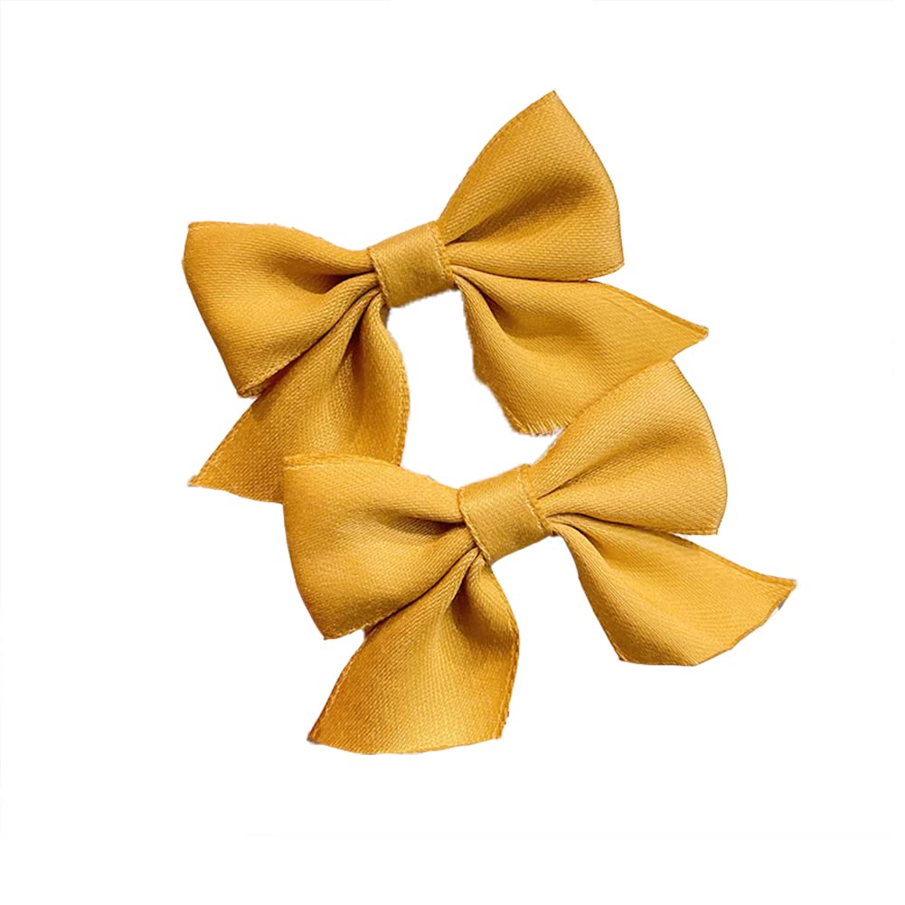 No Slip Hair Clip Butterfly Barrettes for Girls Alligator Clip on Bows for Little Girl Children 2 Count Yellow Hair Accessories
