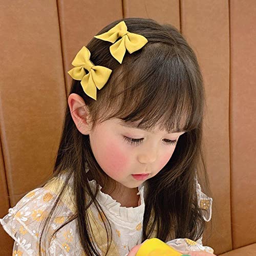 No Slip Hair Clip Butterfly Barrettes for Girls Alligator Clip on Bows for Little Girl Children 2 Count Yellow Hair Accessories