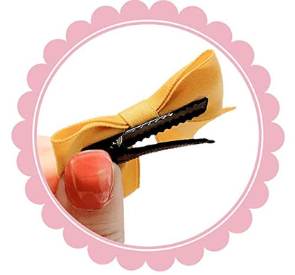 No Slip Hair Clip Butterfly Barrettes for Girls Alligator Clip on Bows for Little Girl Children 2 Count Yellow Hair Accessories
