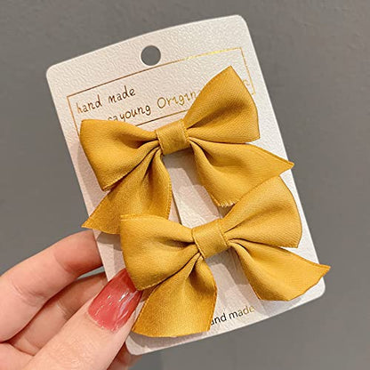 No Slip Hair Clip Butterfly Barrettes for Girls Alligator Clip on Bows for Little Girl Children 2 Count Yellow Hair Accessories