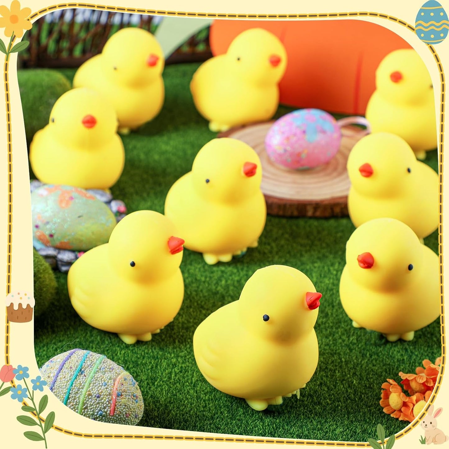 12 Pcs Chicken Stress Balls for Adults Mini Chick Party Favors | Cute Chicken Sensory Squeeze Balls Soft Fidgets for Christmas Stocking Stuffer Gifts, Stress Relief & Sensory Play