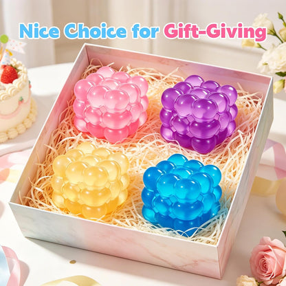 Ice Cube Squishy Fidget Toy Squishy Cube,Slow Rising Squeeze Cubes Fidget Toy, Sensory Stress Relief Toy for Focus and Relax Hand Muscles, Soft Handheld Squeeze Cube for Desk Fidget (Yellow)