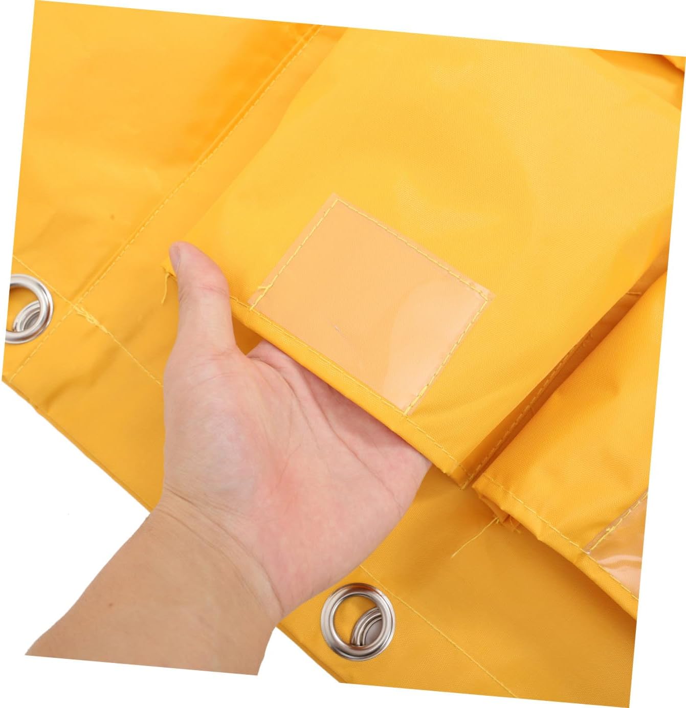 Replacement Waterproof Cleaning Cart Bag 5 Pockets Yellow Fabric Janitorial Supply Storage Bag for Hotel Housekeeping and Trash Collection