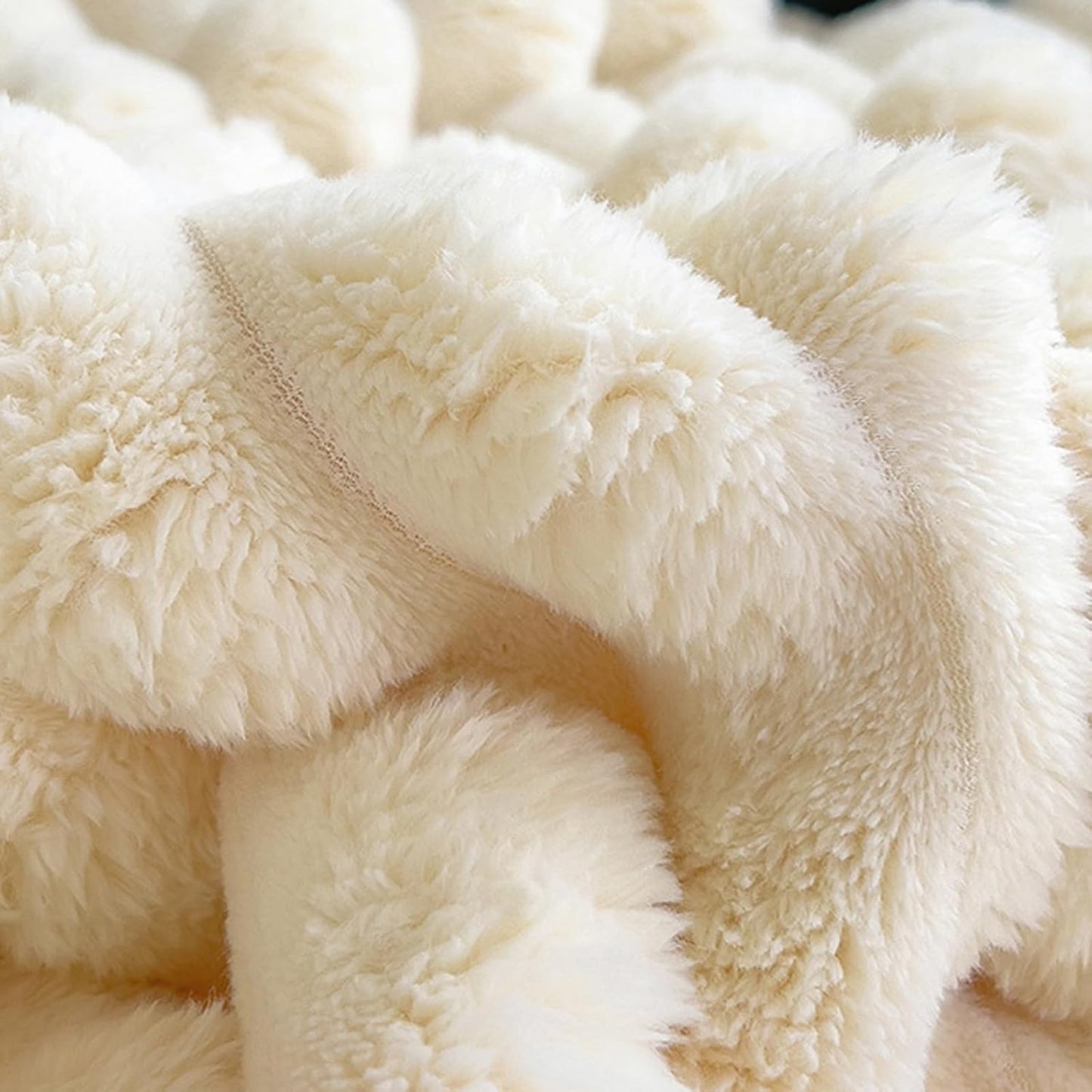 Rabbit Plush Throw Blanket for Couch, Cozy Soft Throw for Couch Bed or Chair, Fluffy Warm Plush Thick Bubble Blankets for Bed Sofa Living Room(Yellow,100x150cm(39x59inch))
