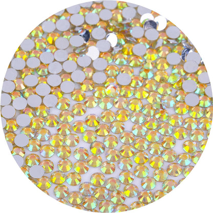2250 Pcs SS16 4mm Flatback Rhinestones for Nails Art Crafts Glitter Round Gems AB Crystals DIY Clothes Shoes （Crystal Yellow AB）