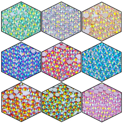 2250 Pcs SS16 4mm Flatback Rhinestones for Nails Art Crafts Glitter Round Gems AB Crystals DIY Clothes Shoes （Crystal Yellow AB）