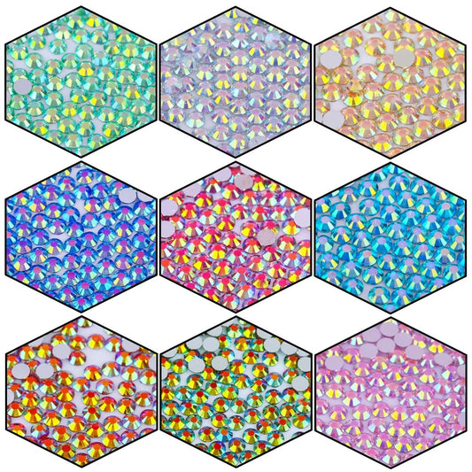 2250 Pcs SS16 4mm Flatback Rhinestones for Nails Art Crafts Glitter Round Gems AB Crystals DIY Clothes Shoes （Crystal Yellow AB）