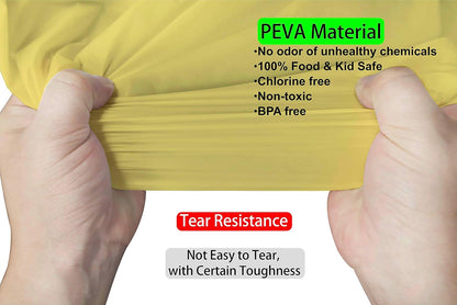 Light Yellow Plastic Tablecloths 2 Pack Disposable Table Covers 84 Inch Circle Bridal Shower Party Tablecovers PEVA Table Cloths for BBQ Picnic Birthday Wedding Banquet Parties 6 ft Round Table Use