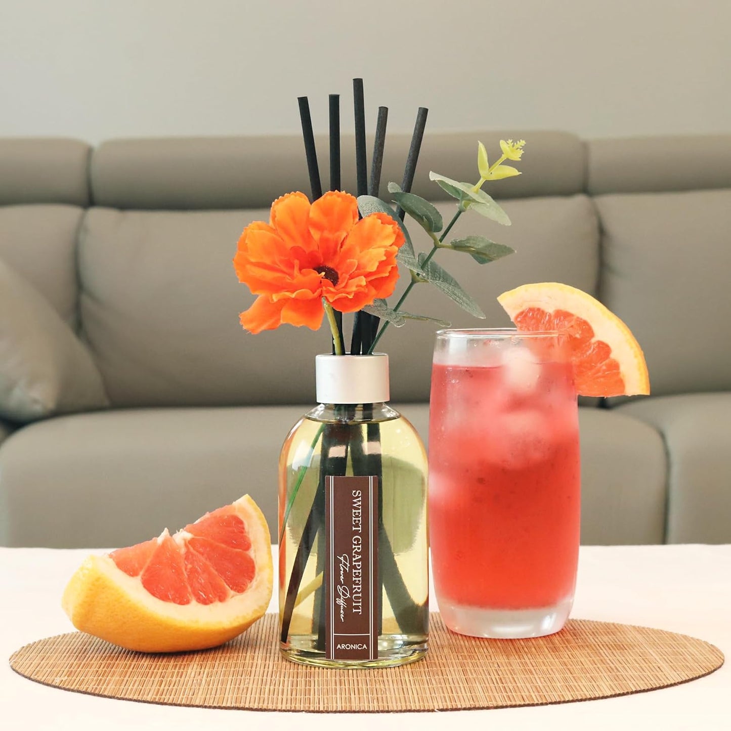 Lemon Scented Air Freshener, Reed Diffuser Scent for Apartment, Lemon Infussd Room Freshener, Citrus House Scent, New Apartment Essentials, House Warming Gifts New Home