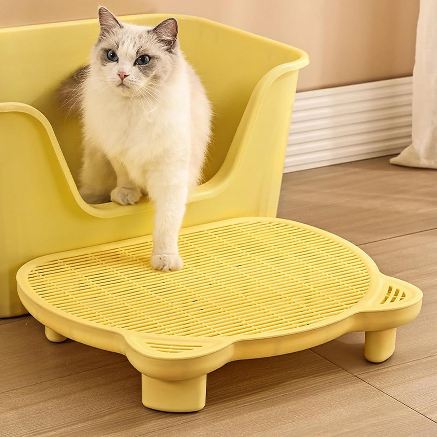 SpaceTime Cat Litter Mat Litter Trapping Mat,20.08"x15.94"x3.54"Large Dual-Layer Cat Litter Box Mat for Kitty,Floor Protection,Waterproof Urineproof(Yellow)