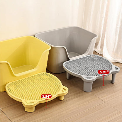 SpaceTime Cat Litter Mat Litter Trapping Mat,20.08"x15.94"x3.54"Large Dual-Layer Cat Litter Box Mat for Kitty,Floor Protection,Waterproof Urineproof(Yellow)