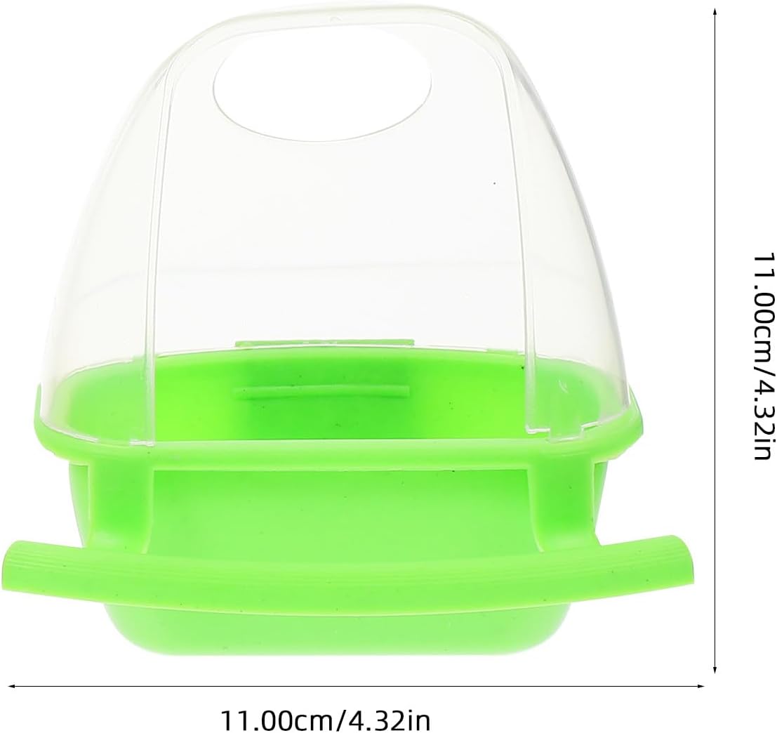 2pcs Hanging Bird Feeder Cups for Cage with No Mess Design Yellow and Green Plastic Bird Food Bowl and Water Dispenser Suitable for Parakeets Pigeons in Indoor Cages