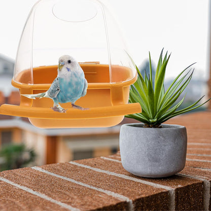 2pcs Hanging Bird Feeder Cups for Cage with No Mess Design Yellow and Green Plastic Bird Food Bowl and Water Dispenser Suitable for Parakeets Pigeons in Indoor Cages