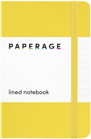 Lined Pocket Journal Notebook, 1 Pack, (Yellow), 160 Pages, Small, 3.6 inches x 5.6 inches - 100 GSM Thick Paper, Hardcover