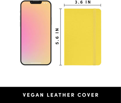 Lined Pocket Journal Notebook, 1 Pack, (Yellow), 160 Pages, Small, 3.6 inches x 5.6 inches - 100 GSM Thick Paper, Hardcover