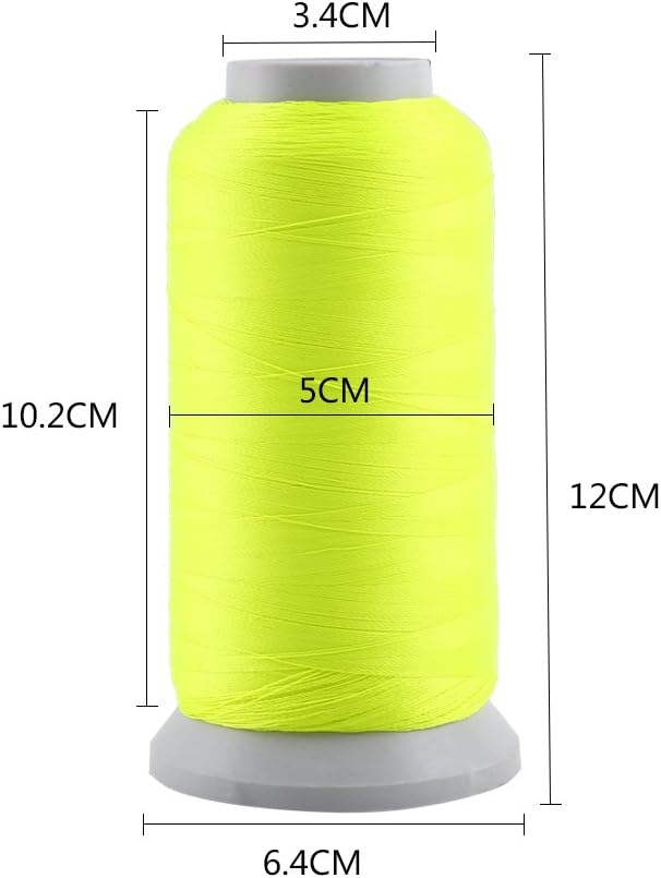 Glow in the Dark Embroidery Thread, for Mac & Hand Sewing, 3000 Yards Yellow Spool, High Visibility Thread for DIY Crafts & Textiles