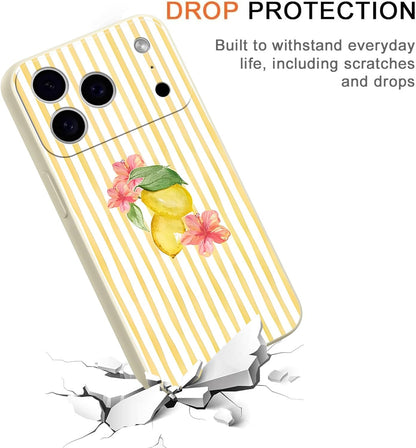 for iPhone 17 Pro Max 6.9'' 2 Pack Cute Aesthetic Summer Stripes Collage Phone Case, Trendy Coral Shellfish Lemon Floral Design Phone Cover Soft TPU Shockproof Protective Case for Women Girls