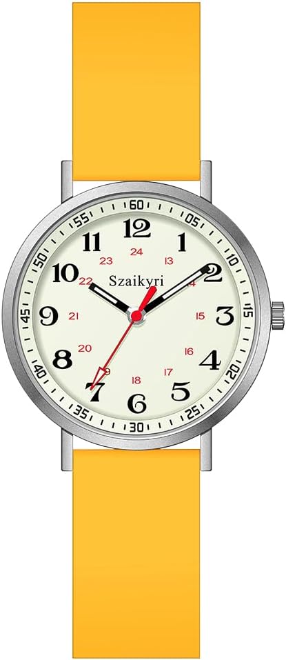 Nurse Watches for Women Easy Read Luminous Dial | Ultra Thin Design | Water and Sweat Resistant | Durable Silicone Band | Japanese Precise Movement | 24 Hour Military Time