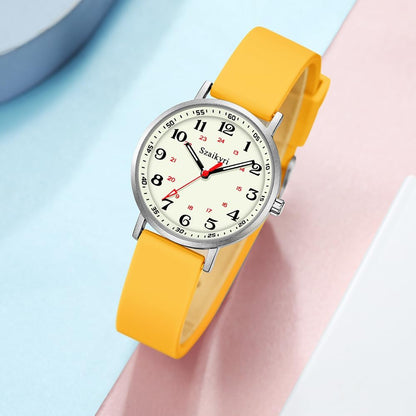 Nurse Watches for Women Easy Read Luminous Dial | Ultra Thin Design | Water and Sweat Resistant | Durable Silicone Band | Japanese Precise Movement | 24 Hour Military Time
