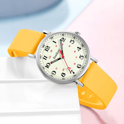 Nurse Watches for Women Easy Read Luminous Dial | Ultra Thin Design | Water and Sweat Resistant | Durable Silicone Band | Japanese Precise Movement | 24 Hour Military Time
