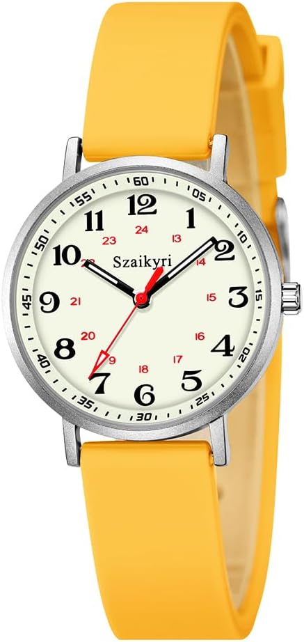 Nurse Watches for Women Easy Read Luminous Dial | Ultra Thin Design | Water and Sweat Resistant | Durable Silicone Band | Japanese Precise Movement | 24 Hour Military Time