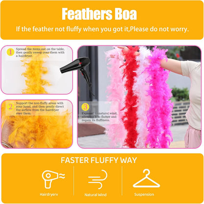 Turkey Feather Boa 1.64 Yards 30g for Halloween Party Costume Decoration