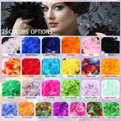Turkey Feather Boa 1.64 Yards 30g for Halloween Party Costume Decoration