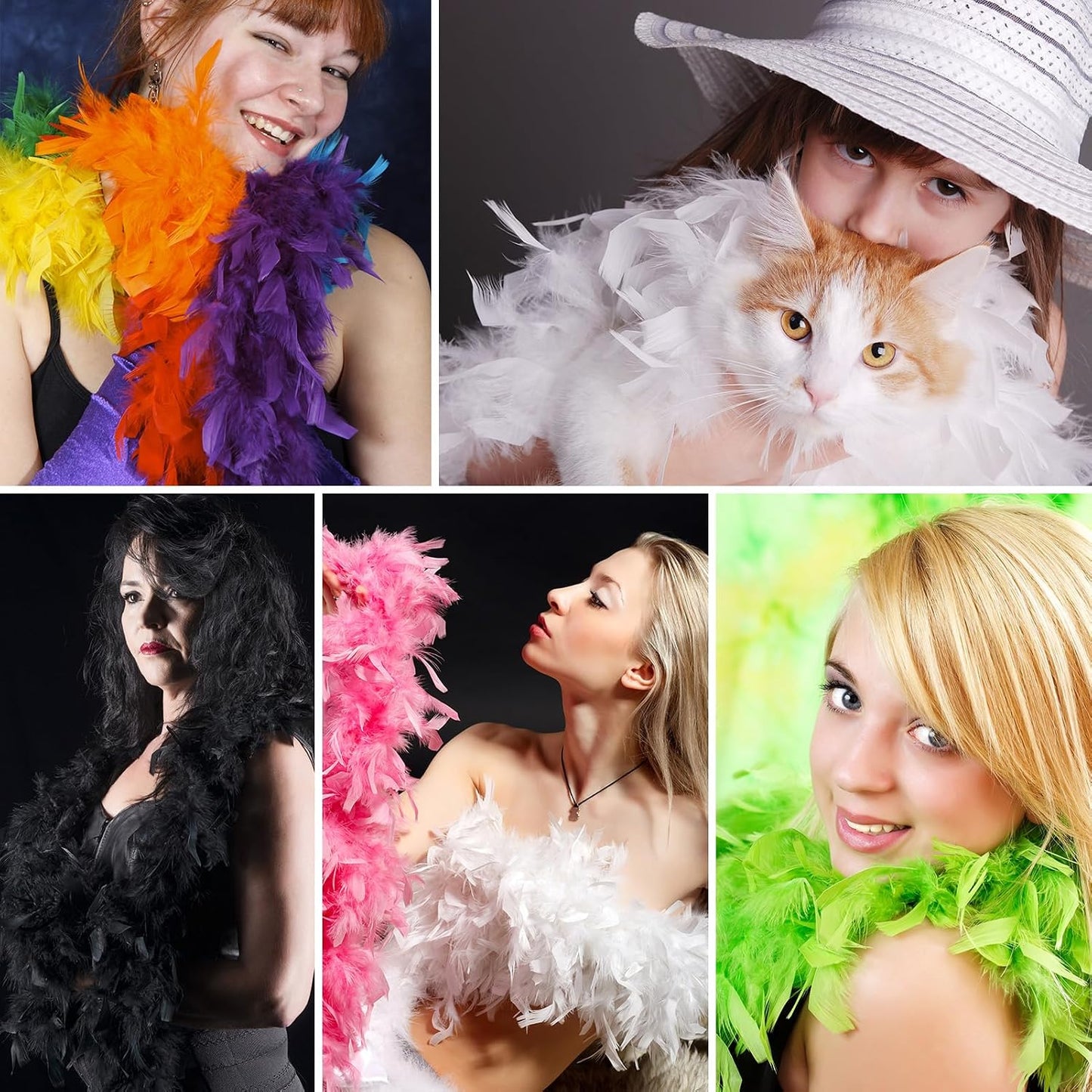 Turkey Feather Boa 1.64 Yards 30g for Halloween Party Costume Decoration