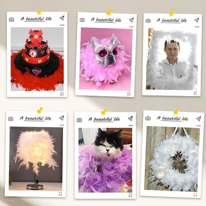 Turkey Feather Boa 1.64 Yards 30g for Halloween Party Costume Decoration