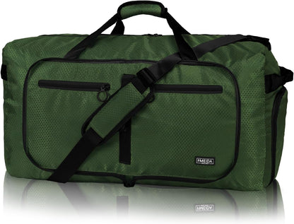 65L Duffle Bag Foldable Travel Duffel Bags for Men Women Travel Bag | Shoes Compartment, 65L Large Capacity, Foldable, Packable, Water Repellent, Tear Resistant, for Traveling Gym Overnight Camp