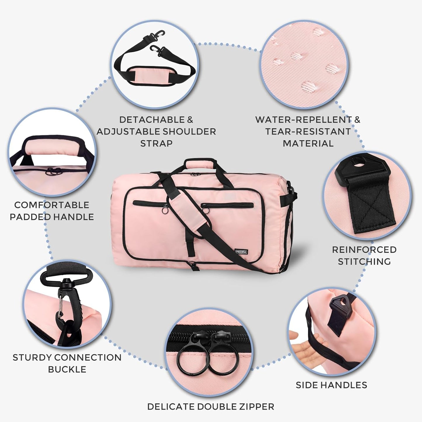 65L Duffle Bag Foldable Travel Duffel Bags for Men Women Travel Bag | Shoes Compartment, 65L Large Capacity, Foldable, Packable, Water Repellent, Tear Resistant, for Traveling Gym Overnight Camp