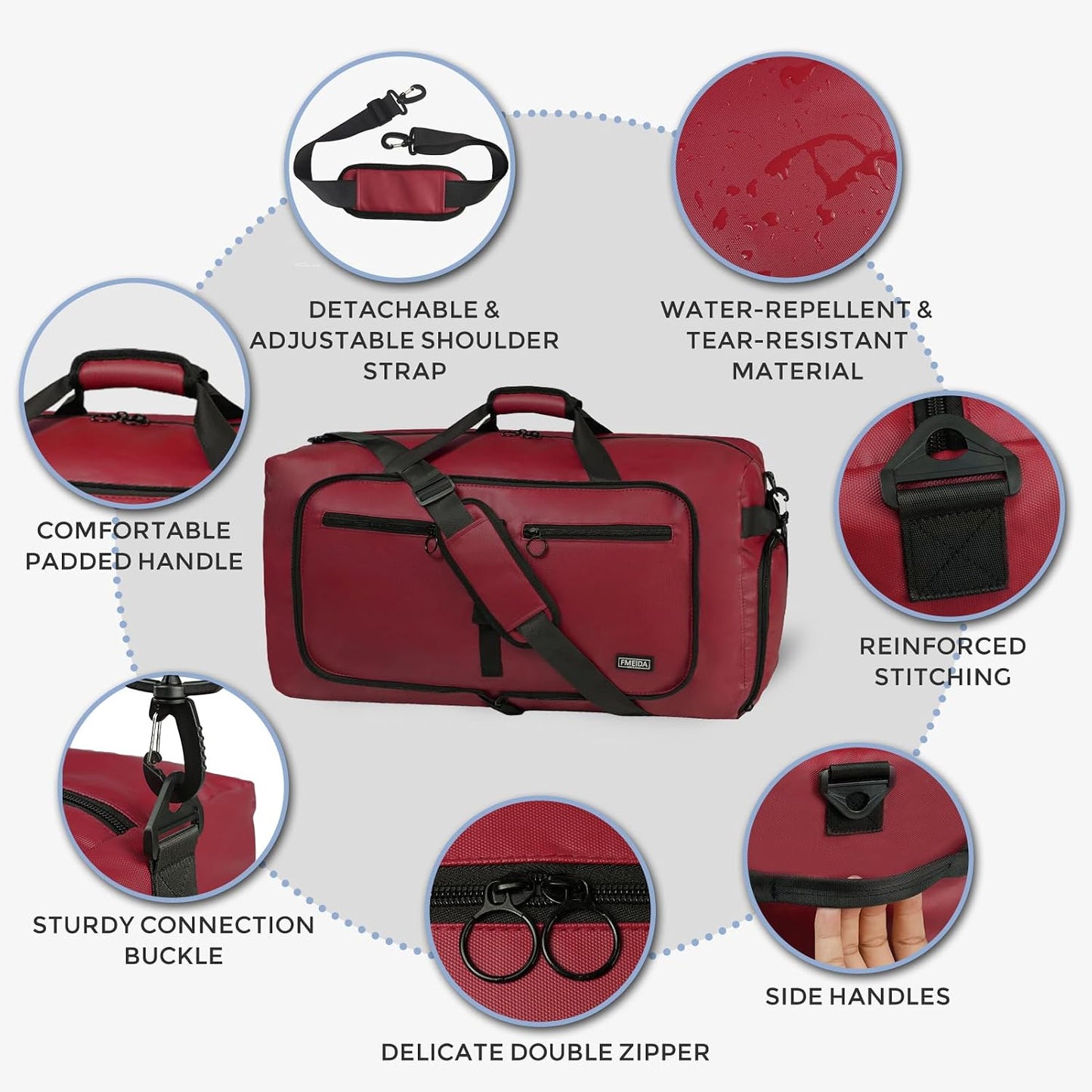 65L Duffle Bag Foldable Travel Duffel Bags for Men Women Travel Bag | Shoes Compartment, 65L Large Capacity, Foldable, Packable, Water Repellent, Tear Resistant, for Traveling Gym Overnight Camp