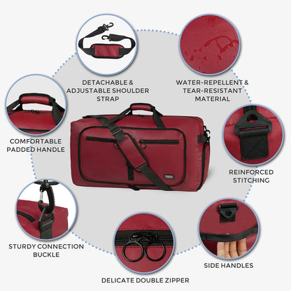 65L Duffle Bag Foldable Travel Duffel Bags for Men Women Travel Bag | Shoes Compartment, 65L Large Capacity, Foldable, Packable, Water Repellent, Tear Resistant, for Traveling Gym Overnight Camp