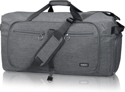 65L Duffle Bag Foldable Travel Duffel Bags for Men Women Travel Bag | Shoes Compartment, 65L Large Capacity, Foldable, Packable, Water Repellent, Tear Resistant, for Traveling Gym Overnight Camp