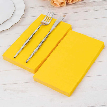 50-Pack Yellow Dinner Paper Napkins, Soft 2-Ply Absorbent Disposable Party Napkins for Summer Outdoor Parties and Receptions