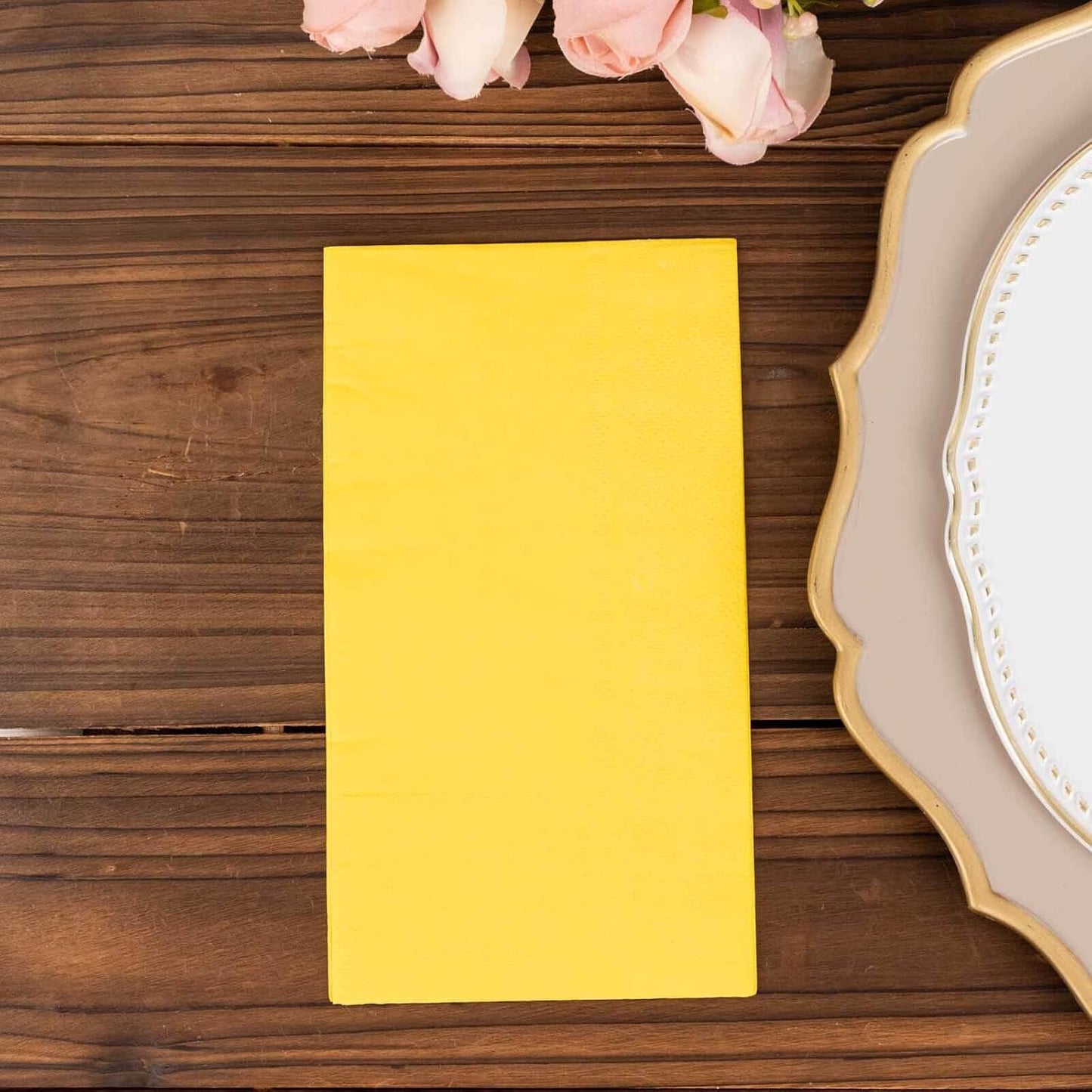 50-Pack Yellow Dinner Paper Napkins, Soft 2-Ply Absorbent Disposable Party Napkins for Summer Outdoor Parties and Receptions
