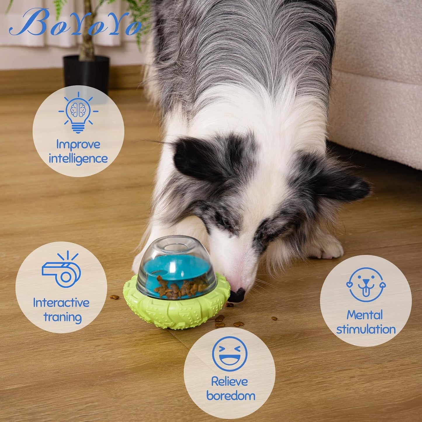 Interactive Dog Puzzle Toy for Smart, Dog Enrichment Toys to Keep Them Busy, Cognitive Dogs Toy to Stimulate Their Brain, Dog's Treat Dispensing Toys with Slow Feeder, Durable and Easy to Clean