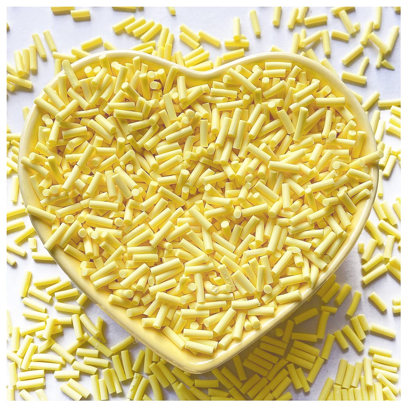 50g Fake Sprinkles Resin Sprinkles Fake Candy Sprinkles Clay Sprinkles Polymer Sprinkles Polymer Clay Slices for Nail Art DIY Crafts Cake Phone Case(8-Yellow）