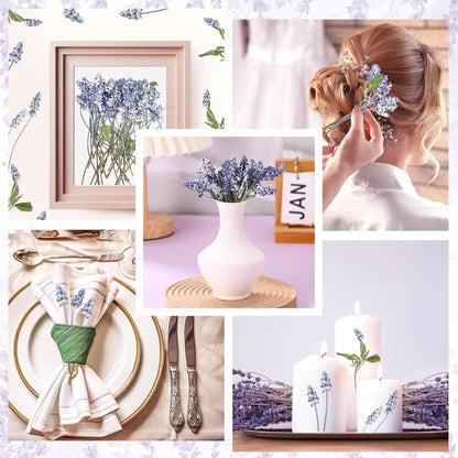 100 Pcs Pressed Dried Lavender Flowers Stems Natural Preserved Real Lavender Stems Dried Flowers for DIY Crafts Invitations Resin Art Scrapbook Card Gift Decoration