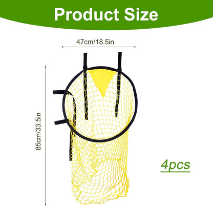 4PCS Soccer Goal Target Nets – High-Visibility Yellow Training Aids for Football Shooting Accuracy, Durable Oxford Cloth Design, Easy to Attach/Detach